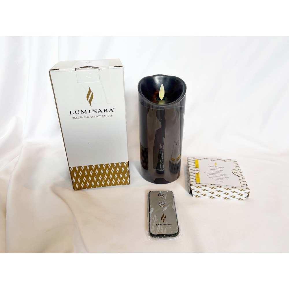 Luminara 7" x 3" Green Flameless Pillar Candle w/ Remote New